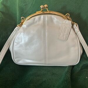 Lux KISS LOCK Jacqueline Ferrar cross body/clutch with Gold Frame